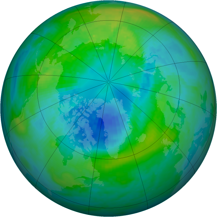 Arctic ozone map for 07 October 1981